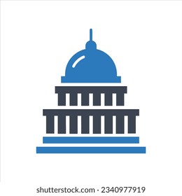 Capital Building icon on white background