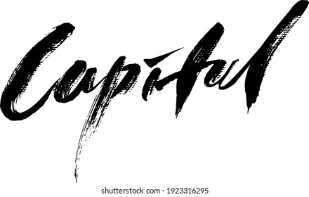 caligrafía mayúscula tipografía escritura mano escritura dibujar palabra clave de texto negro 