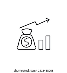 Capital, chart icon. Element of business icon. Thin line icon