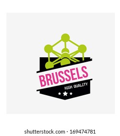 Capital cities of Europe vintage Brussels