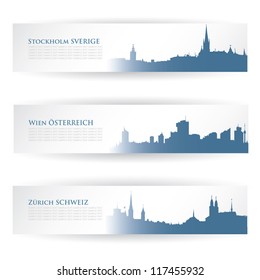Capital cities headers - vector illustration