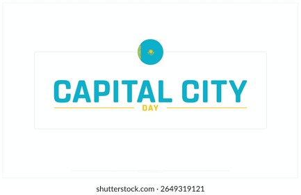 Projeto do Dia da Capital em um fundo branco, Projeto tipográfico do Dia da Capital, Projeto vetorial do Dia da Capital, Dia da Capital