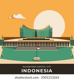 Capital city of Indonesia Nusantara background