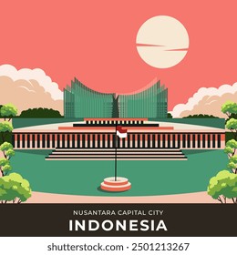 Capital city of Indonesia Nusantara background