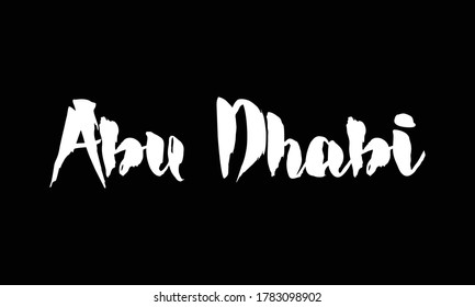 Capital City Name "Abu Dhabi   " Hand Written Typography word modern 
Calligraphy Text 
