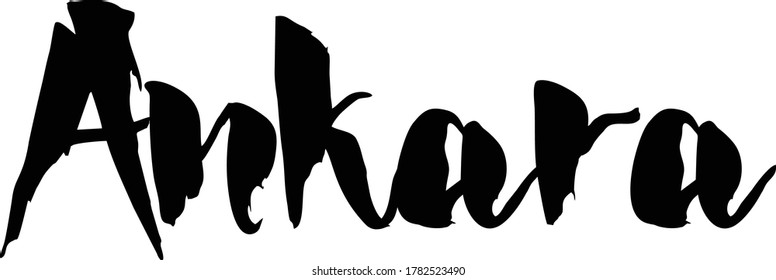 Capital City Name " Ankara  " Hand Written Typography word modern 
Calligraphy Text 