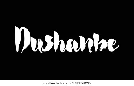 Capital City Name " Dushanbe  " Hand Written Typography word modern 
Calligraphy Text 