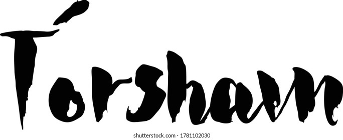 Capital City Name " Tórshavn  " Hand Written Typography word modern 
Calligraphy Text 