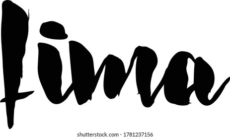 Capital City Name " Lima  " Hand Written Typography word modern 
Calligraphy Text 