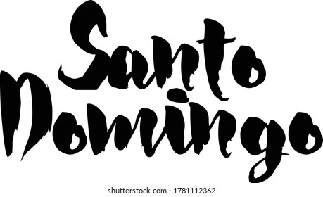 Capital City Name " Santo Domingo  " Hand Written Typography word modern 
Calligraphy Text 