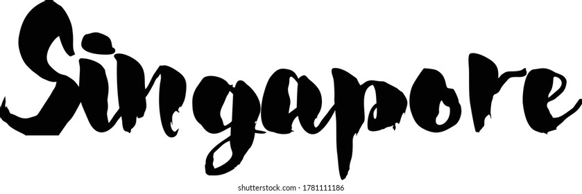 
Capital City Name " Singapore  " Hand Written Typography word modern 
Calligraphy Text