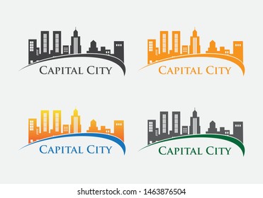 Capital City Vector Icon Logo Variations