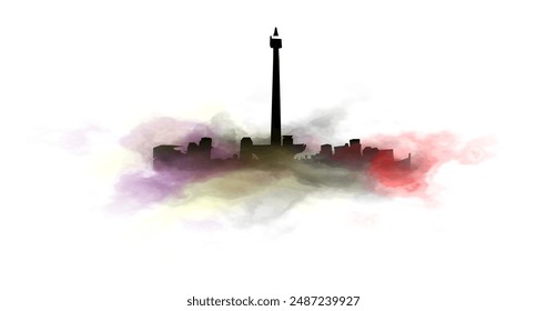 capital city water color vector illustration design