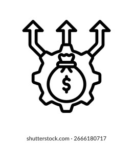 Ilustração do vetor de estrutura de tópicos do ícone de distribuição de capital