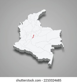 Capital District Region Location Within Colombia 3d Isometric Map