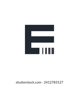 Capital E logo with split or unified effect