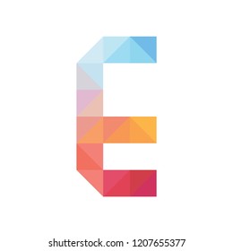 Capital E from triangles in gradient colors