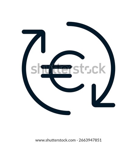 Capital - Euro icon, Vector logo sign, Illustration, shape, design, UX UI icon, editable eps