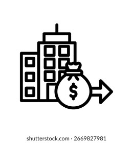 Capital Expenditure Icon Outline Vector Illustration