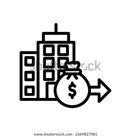 Capital Expenditure Icon Outline Vector Illustration