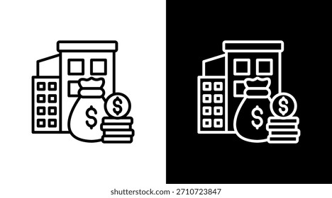 Gastos de capital con diseño de conjunto de iconos