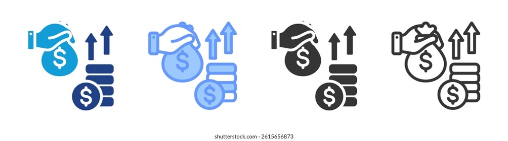 Capital Financing icon set multiple style collection