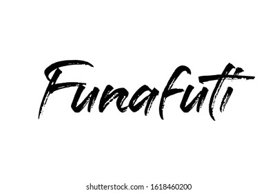 capital Funafuti typography word hand written modern calligraphy text lettering. Can be used for a logo, branding or sticker