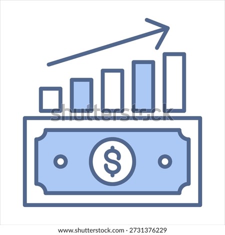 Capital Gain Blue Icon Vector Illustration