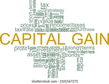 Capital Gain conceptual vector illustration word cloud isolated on white background.