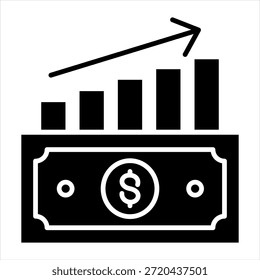 Capital Gain Glyph Icon Vector Illustration