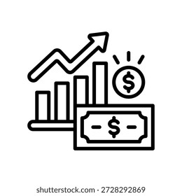 Capital Gain Icon Line Vector Illustration