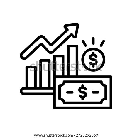 Capital Gain Icon Line Vector Illustration