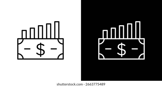 capital gain icon linear icon. Line with editable stroke