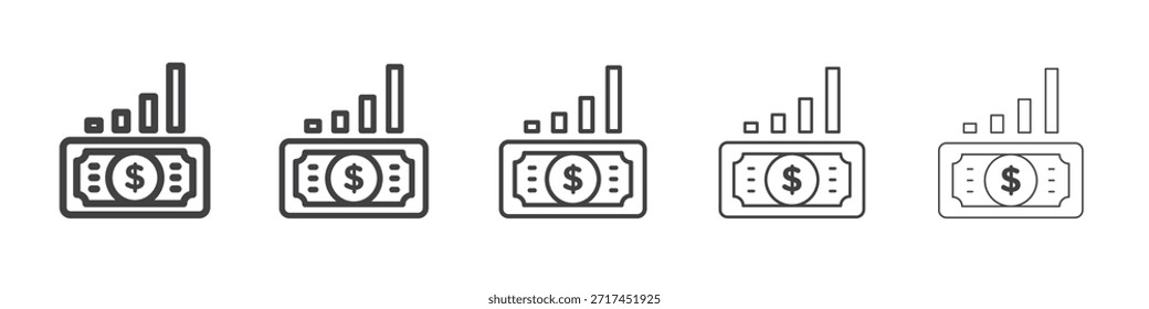 Icono de ganancia de capital en el concepto de trazos lineales