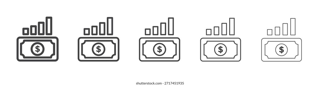 Icono de ganancia de capital en el concepto de trazos lineales