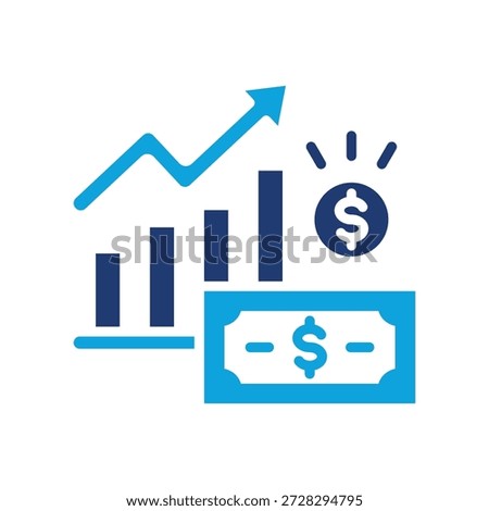 Capital Gain Icon Mixed Vector Illustration