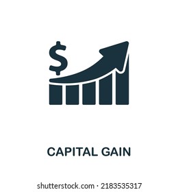 Capital Gain icon. Monochrome simple line Stock Market icon for templates, web design and infographics