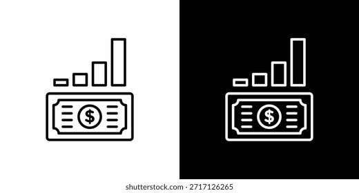 Icono de la ganancia de capital, signo del Vector del contorno, Descarga del diseño del logotipo