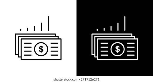 Icono de la ganancia de capital, signo del Vector del contorno, Descarga del diseño del logotipo