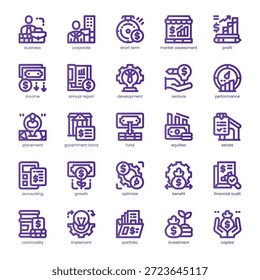 Paquete de iconos de ganancia de capital para su Sitio web, móvil, presentación y diseño de logotipo. Diseño de color básico de la línea Capital Gain Icon. Ilustración gráfica de Vector y trazo editable.