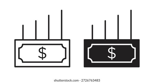 conjunto de ícones de ganho de capital. pacote mínimo de logotipos da web.