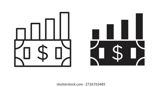 conjunto de ícones de ganho de capital. pacote mínimo de logotipos da web.