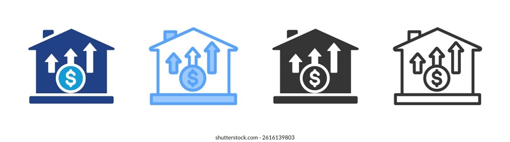 Capital Gain icon set multiple style collection