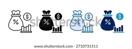 Capital Gain Icon Set Multiple Style Collection