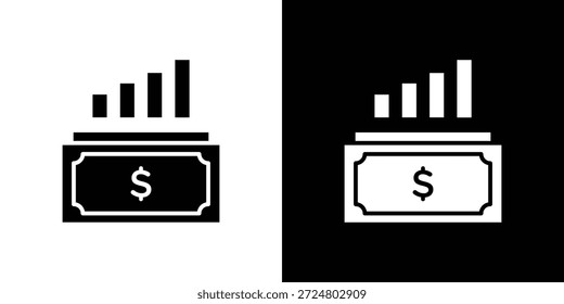 ícone de ganho de capital silhueta vetor plano ilustração design pack.