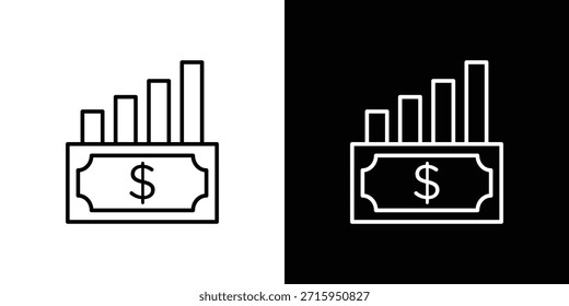 icono de plusvalía. Símbolo plano simple. Ilustración de pictograma de contorno negro perfecto