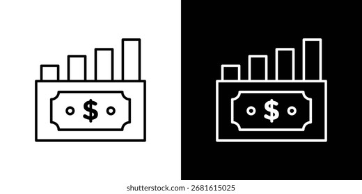 ícone de ganho de capital símbolo de linha fina no fundo branco. Ilustração editável do vetor de traçado