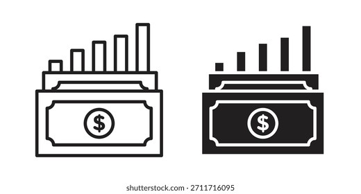 capital gain icon in Thin linear and flat style. sign and symbol set