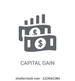 Capital gain icon. Trendy Capital gain logo concept on white background from business collection. Suitable for use on web apps, mobile apps and print media.