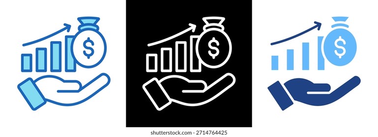 Ilustración vectorial de estilo triple Capital Gain Icon